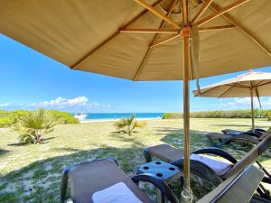 sun beds trou aux biches private beach